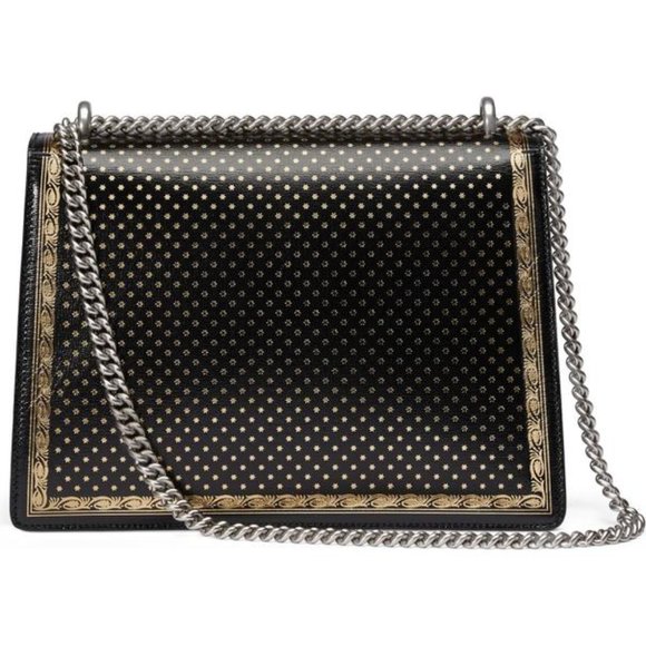 Gucci Dionysus Sega Moon Stars Shoulder Bag in Black with hand painted gold leaf - Picture 6 of 16